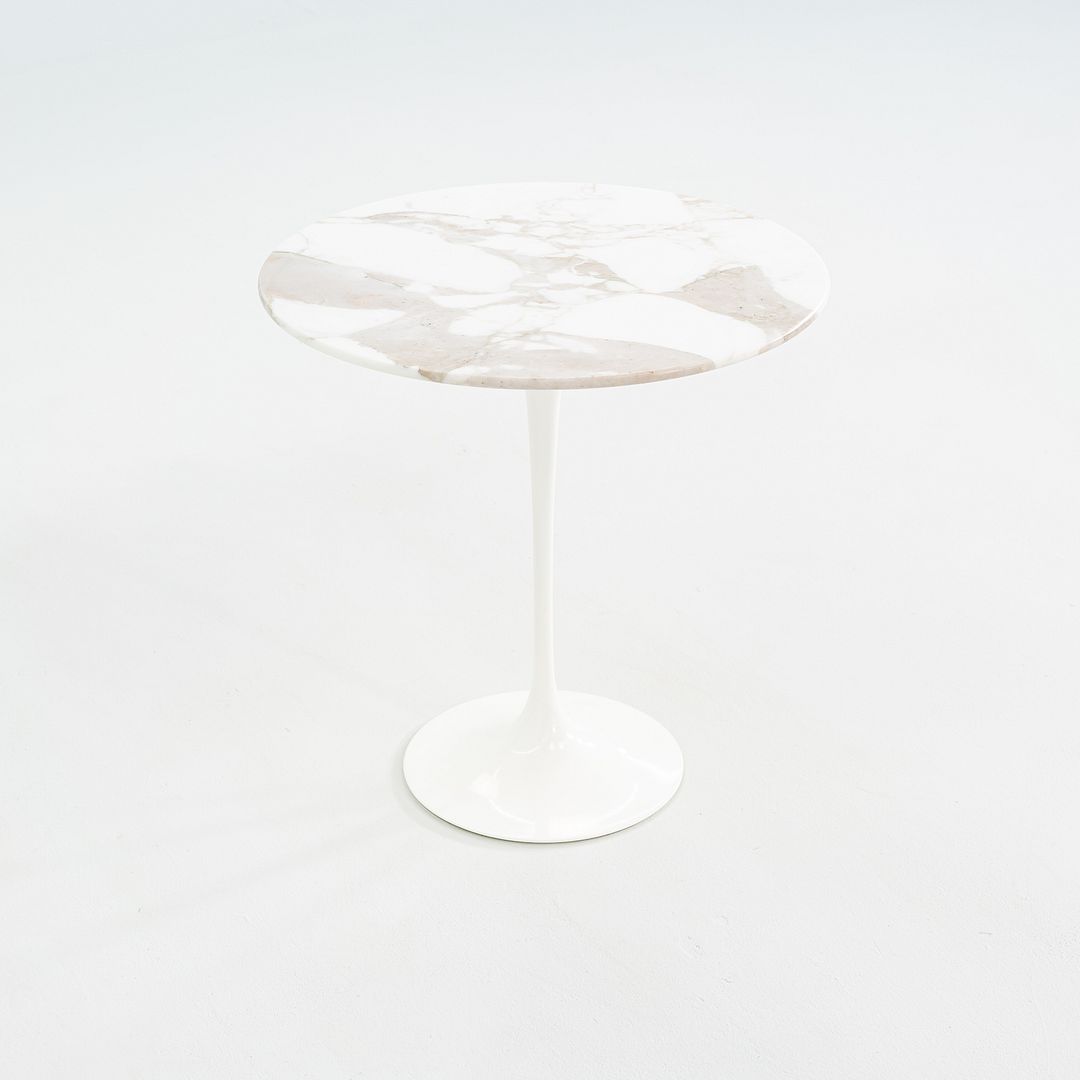2003 Eero Saarinen for Knoll Tulip Side Table in Calacatta Gold Marble 20 inches