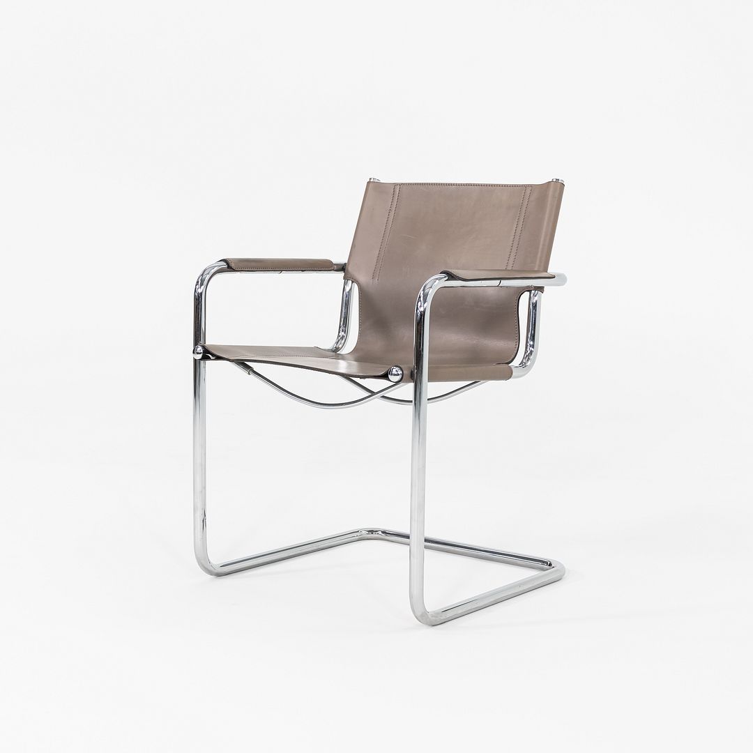 1970s Mart Stam for Matteo Grassi MG6 Arm Chair in Chrome with Grey Leather