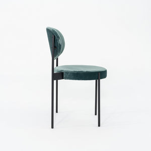 2024 Verner Panton for Verpan 430 Chair in Teal Velvet Upholstery w/ Black Frame