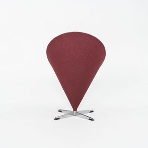 1960s Verner Panton for Plus Linje Cone Side Chair in Fabric and Chromed Steel