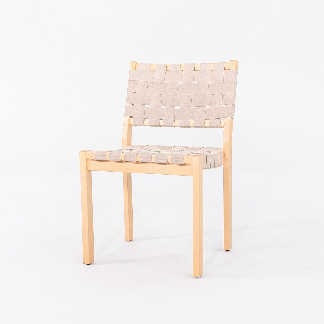 2010 Pair of Alvar & Aino Aalto for Artek 611 Stacking Dining Side Chairs Beige