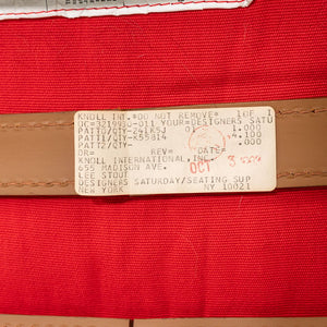 1983 Mies van der Rohe for Knoll MR Armless Chaise Lounge Chair in Red Fabric