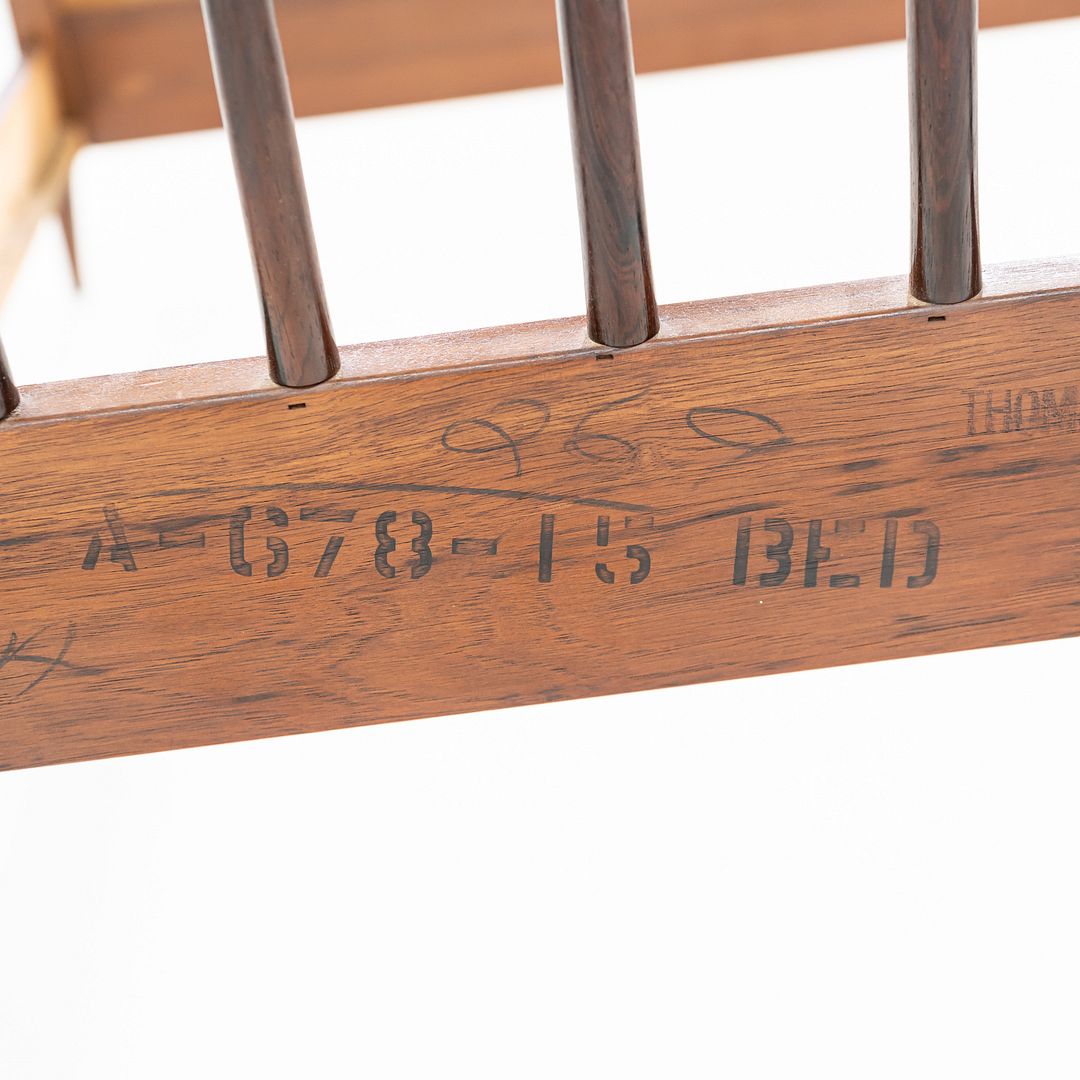 1959 Thomasville American Black Walnut Modern Full Size Headboard / Bed Frame