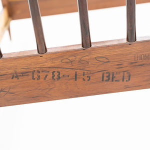 1959 Thomasville American Black Walnut Modern Full Size Headboard / Bed Frame