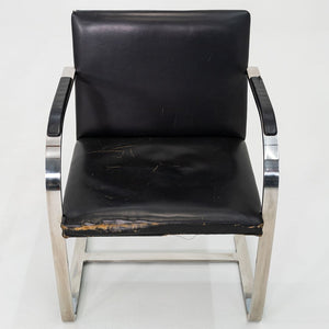 1960s Set of Eight Mies van der Rohe Knoll Stainless Steel Flat Bar Brno Chairs