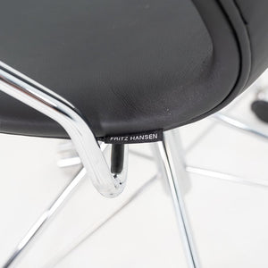 2023 Arne Jacobsen for Fritz Hansen Series 7 Desk Chair with Arms Black Leather