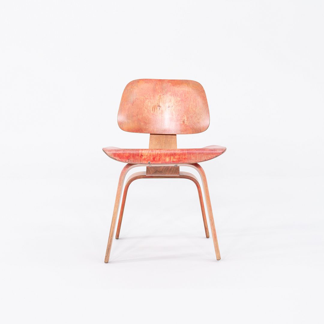 C. 1953 Herman Miller Eames DCW Dining Chair in Molded Plywood w/ Red Dye Finish