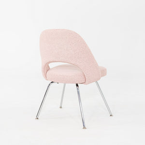 2010s Pair of Eero Saarinen for Knoll Armless Executive Dining Chair Pink Fabric