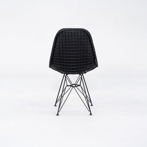 C. 1954 Herman Miller Eames DKR-1 Wire Dining Side Chair with Black Naugahyde