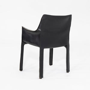 1990s Pair of Mario Bellini Cab 413 Leather Armchair for Cassina Black Leather