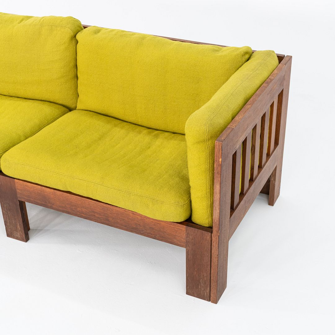 1975 Tage Poulsen Sofa w/ Lime Green Fabric Cushions for CI Designs in Oak