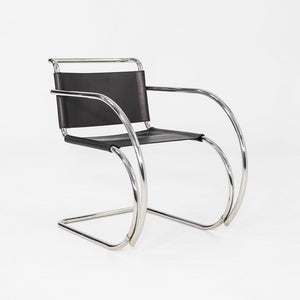 1960s Mies Van Der Rohe for Knoll MR 20 Arm Chair Newly Upholstered in Leather