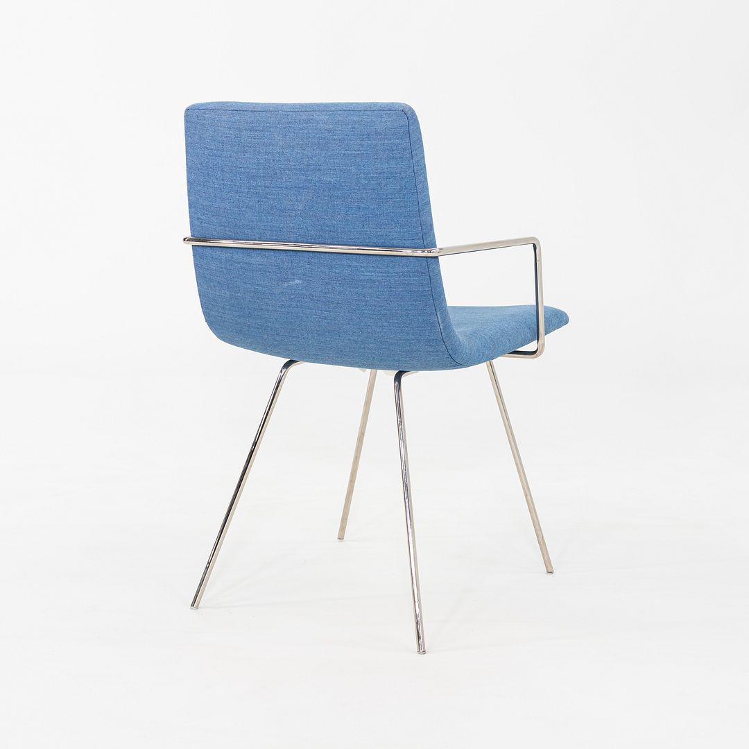 2018 Pair of Capra Arm Chairs by Lee Pasteris for Martin Brattrud in Blue Fabric