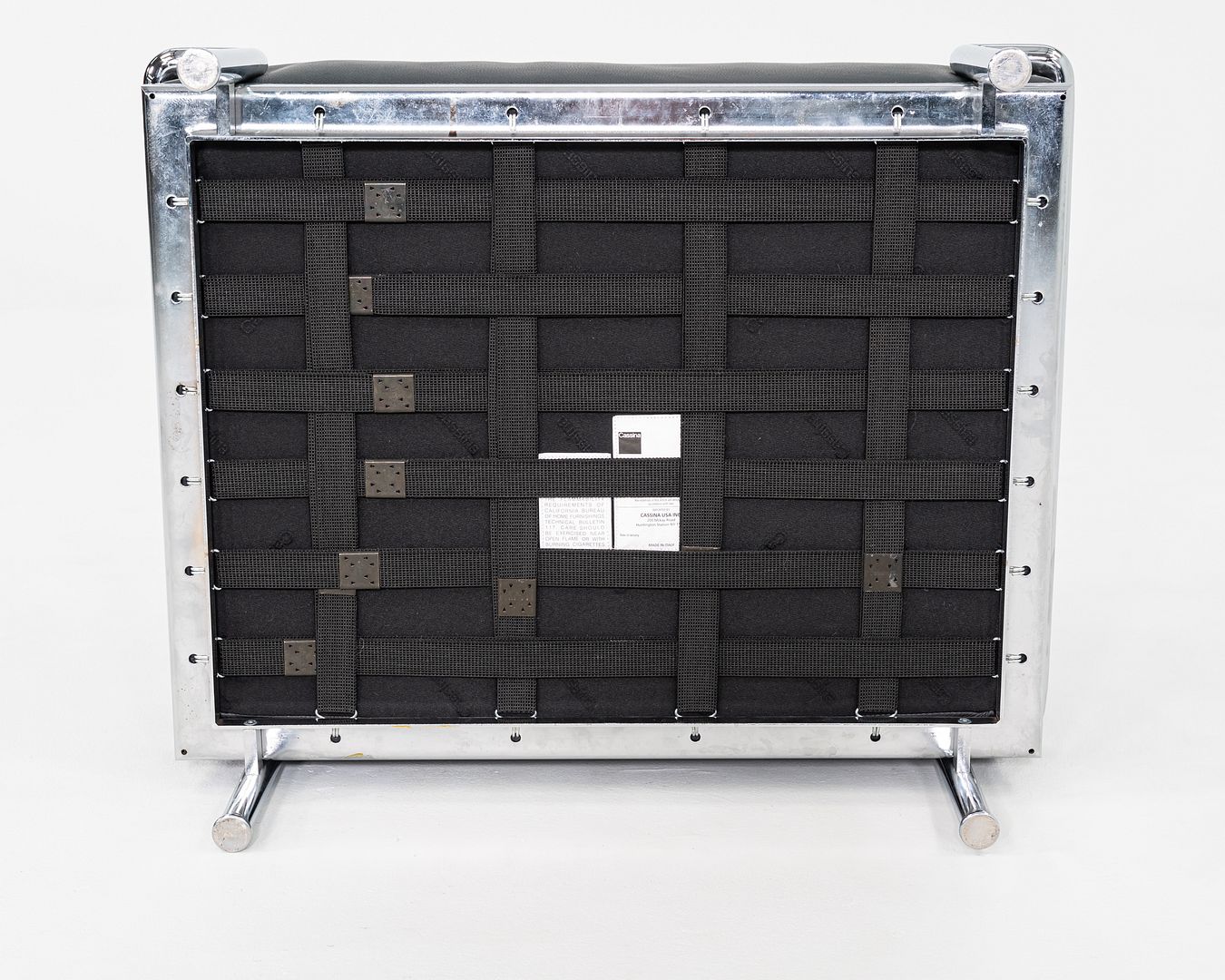 2010s Le Corbusier Jeanneret Perriand for Cassina LC2 Ottoman in Black Leather