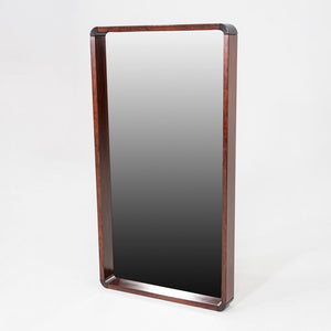 1970s Danish Modern Rosewood Mirror with Rounded Edges 27.5 x 51 x 4 inches