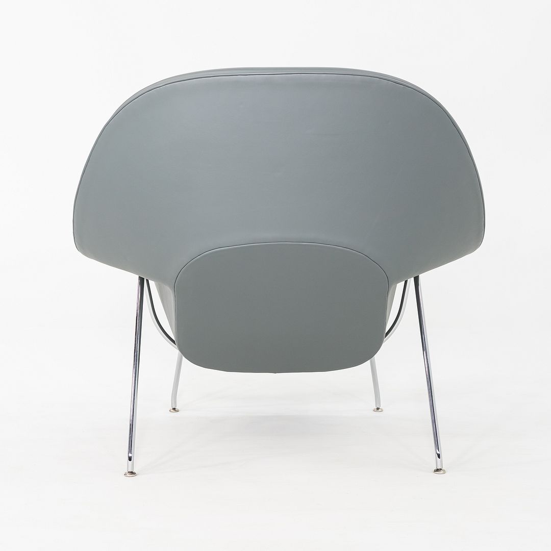 2010s Eero Saarinen for Knoll Medium Womb Lounge Chair in Grey Leather 3x Avail
