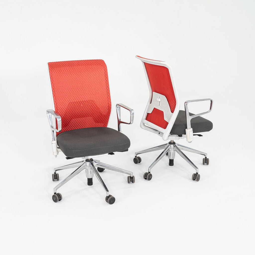 2013 Antonio Citterio for Vitra ID Mesh Desk Chairs in Grey with Orange Mesh 12x Available