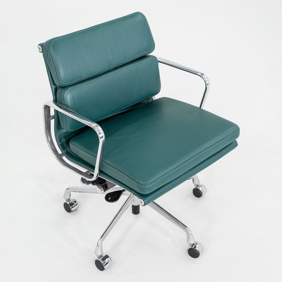 2010s Herman Miller Eames Soft Pad Management Desk Chair with Green Leather