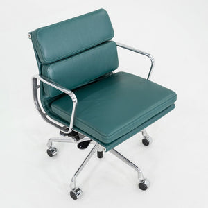 2010s Herman Miller Eames Soft Pad Management Desk Chair with Green Leather