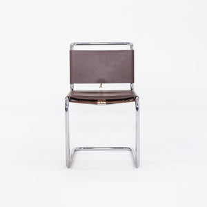 SOLD 1960s Set of Six Marcel Breuer for Knoll B33 Spoleto Dining Chairs in Brown Leather
