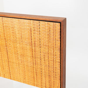 1960s Florence Knoll Cane and Walnut Full-Size Headboard, Model 740 WP 55x37"