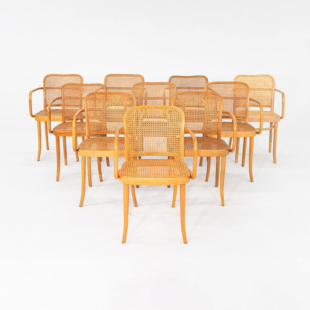 1980s Set of 10 Model 811 Prague Chairs by Josef Hoffman for Stendig / Thonet