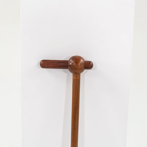 1970s Scandinavian or Danish Custom Teak Cane or Walking Stick w/ Metal 35.5"