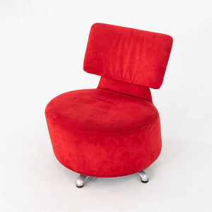 2000s Pair of Toshiyuki Kita for Cassina AKI Lounge Chairs Red Suede Upholstery