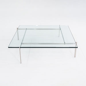 2023 Poul Kjaerholm for Fritz Hansen PK61A Glass & Stainless Coffee Table