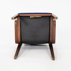 1971 Bill Stephens for Knoll 1300 Series Dining Chair in Blue Fabric and Walnut