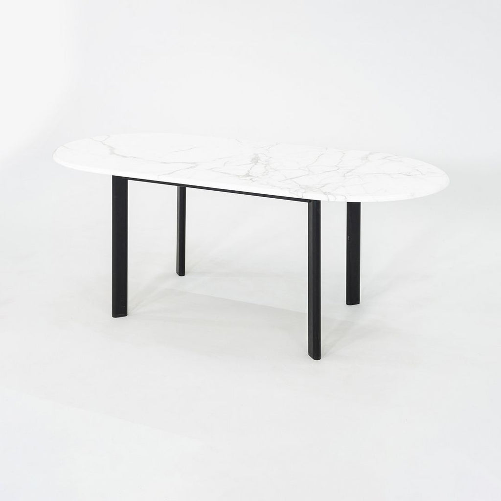 1990 Knoll Joseph D'Urso Racetrack Dining / Work Table in Steel with Marble Top