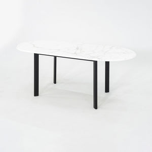 1990 Knoll Joseph D'Urso Racetrack Dining / Work Table in Steel with Marble Top