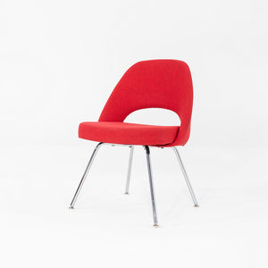 2019 Eero Saarinen for Knoll Armless Executive Dining Chair Red Fabric 4x Avail