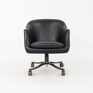 1980s Nicos Zographos Alpha Desk Chairs in Black Leather and Dark Bronze 2x Available