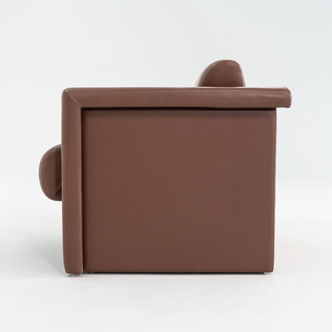 2002 Trix and Robert Haussmann for Knoll Lounge Chair Brown Leather Upholstery
