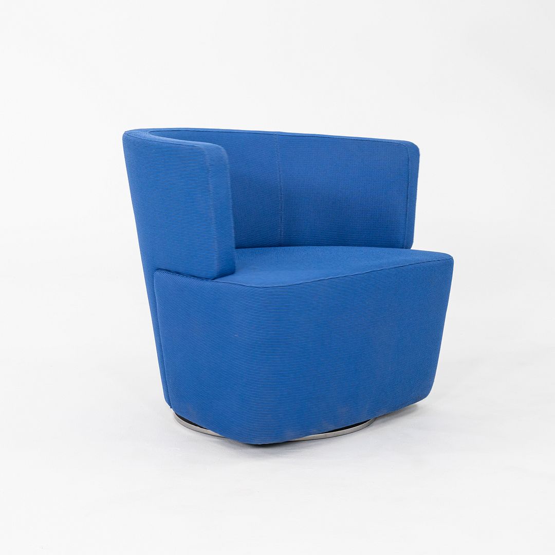 2010s EOOS for Coalesse / Walter Knoll Joel Swivel Lounge Chair in Blue 3x Avail