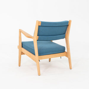 C. 2020 Pair of Jens Risom U-430 Lounge Chairs with Arms for DWR Oak w/ Fabric