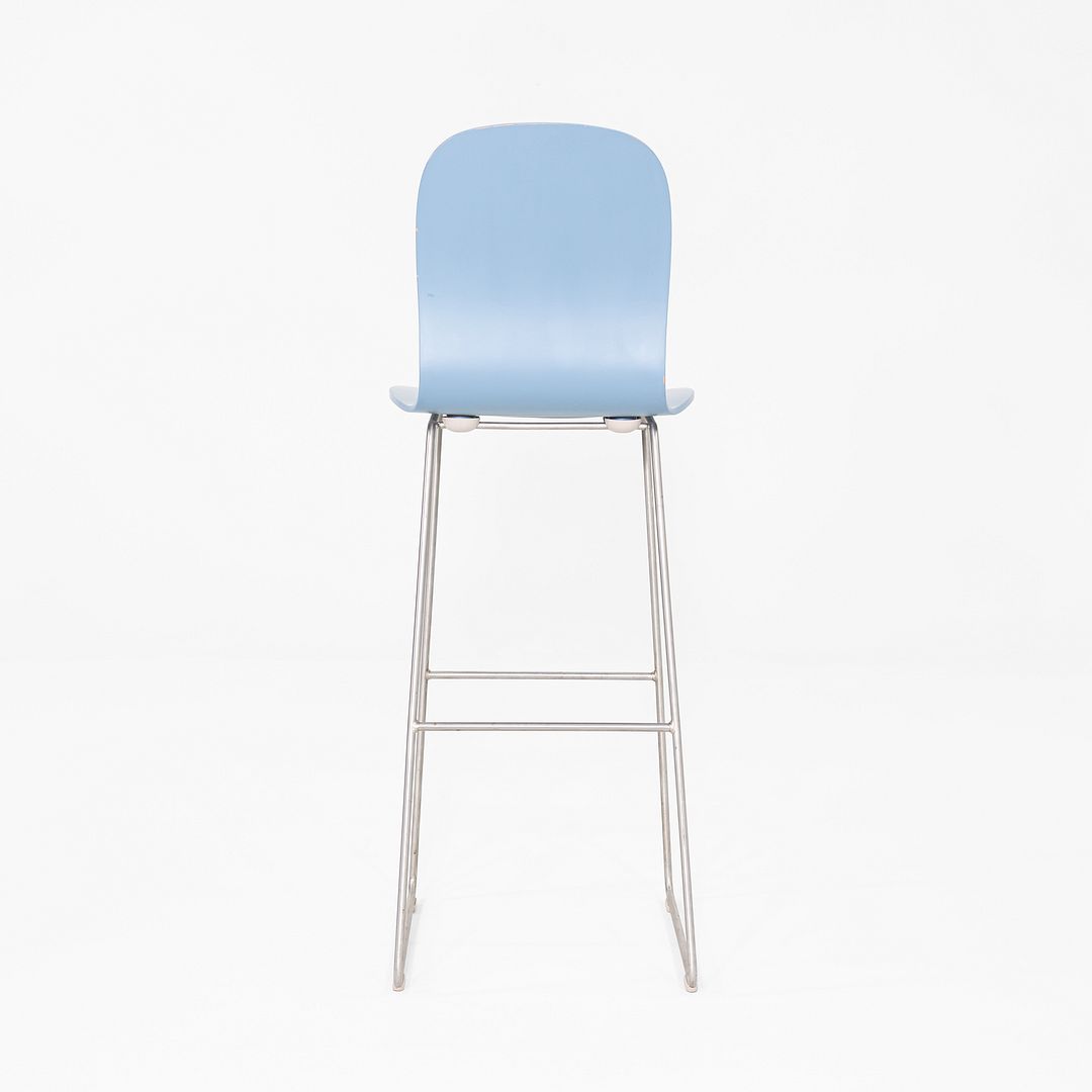 2010s Pair of Jasper Morrison for Cappellini Tate Bar Stools w/ Light Blue Seat