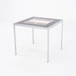1970s Maison Jansen Backgammon Game / Dining Table in Chrome and Glass 32 in
