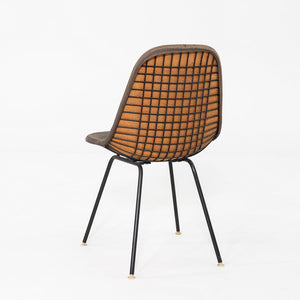 C. 1957 Set of Four Herman Miller Eames DKX-1 Dining Chairs in Wire and Fabric
