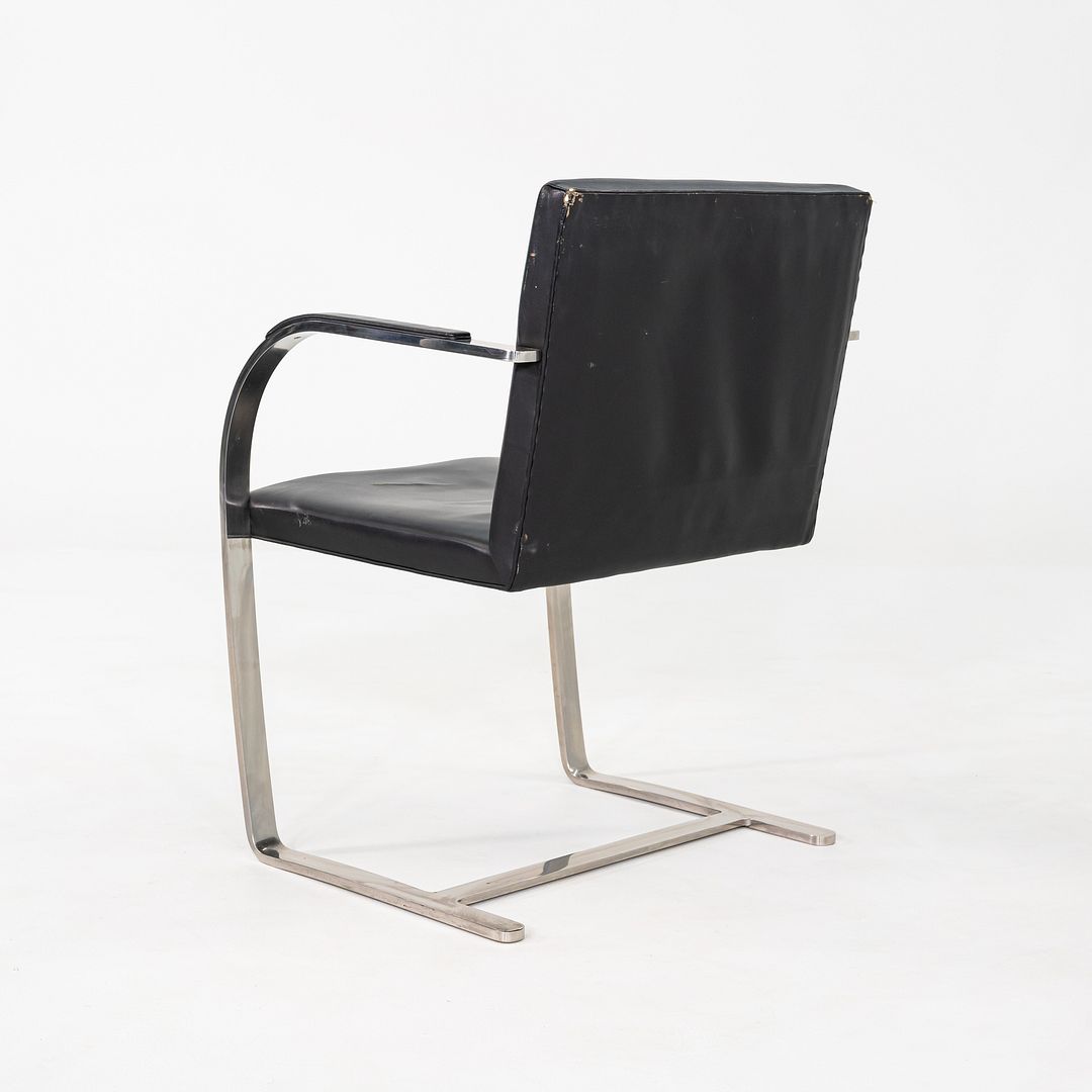 1960s Set of Eight Mies van der Rohe Knoll Stainless Steel Flat Bar Brno Chairs