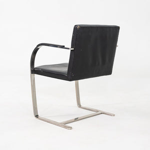 1960s Set of Eight Mies van der Rohe Knoll Stainless Steel Flat Bar Brno Chairs