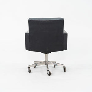 1971 Vincent Cafiero for Knoll Black Leather Rolling Desk Chair 4x Available