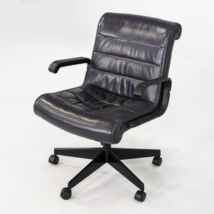 C. 2001 Richard Sapper Management Desk Chair w/ Grey Leather Upholstery 6x Avail