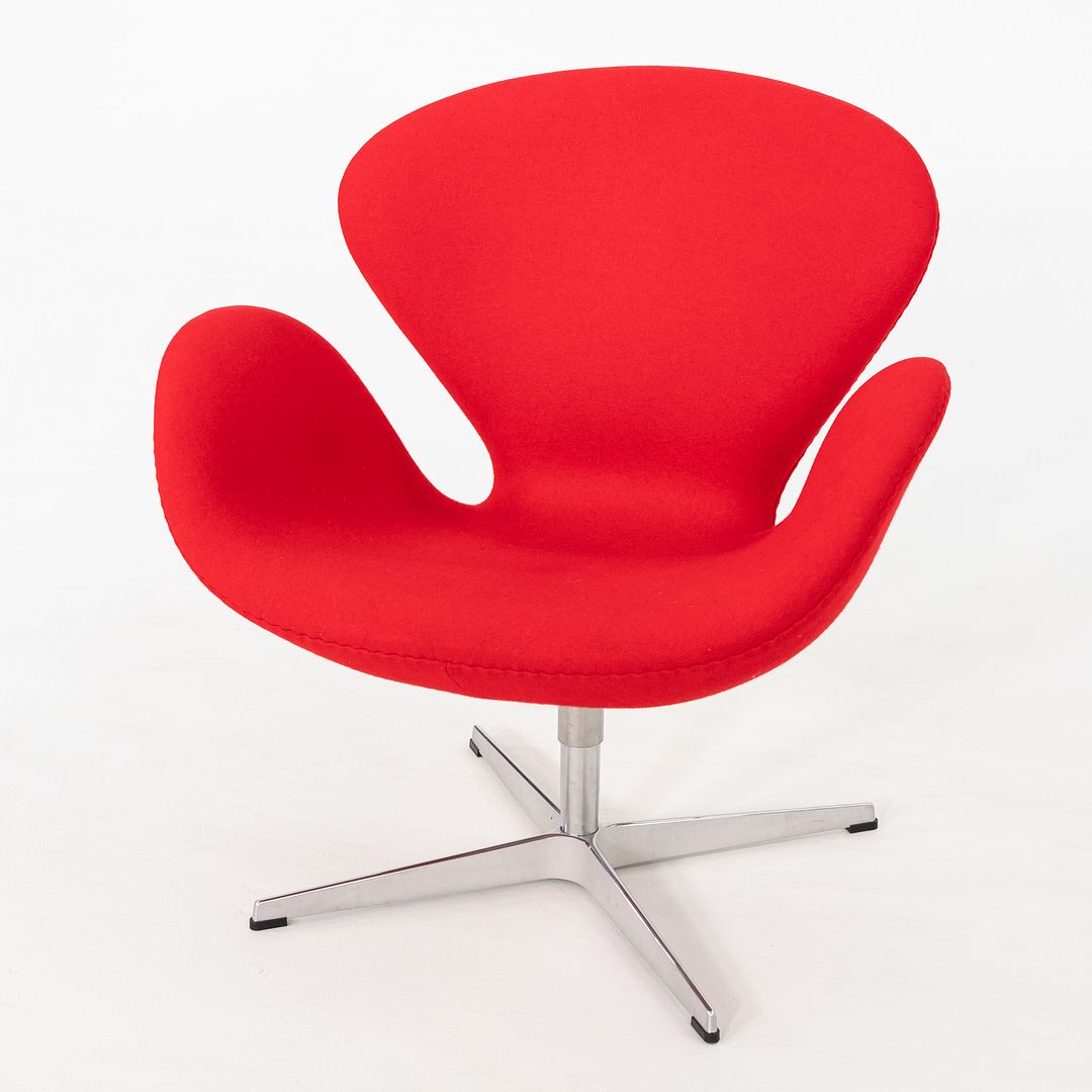 2008 Arne Jacobsen for Fritz Hansen Swan Lounge Chair in Red Fabric 3x Available