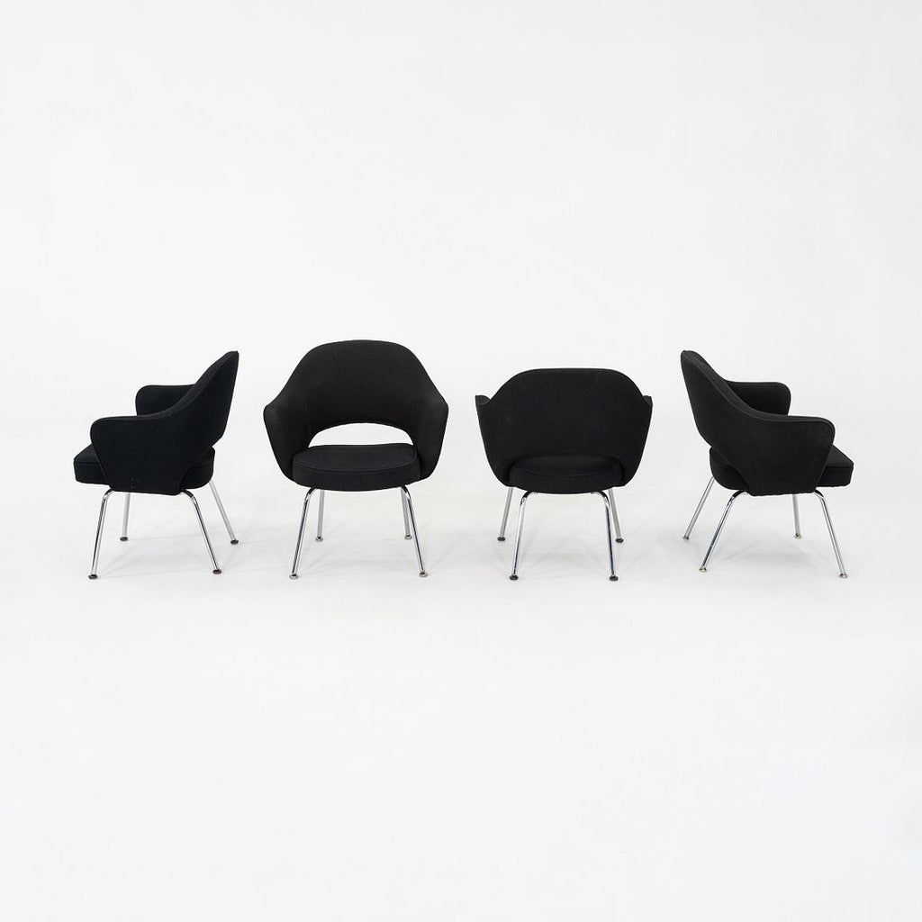1960s Eero Saarinen for Knoll Dining Arm Chair in Grey Hopsack 14x Available