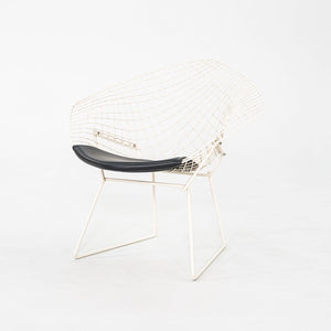 1960s Harry Bertoia for Knoll Diamond Lounge Chair w/ Black Leather Seat Cushion