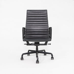 2017 Herman Miller Eames Aluminum Group Executive Desk Chair in Black Leather