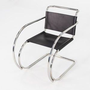 1960s Mies Van Der Rohe for Knoll MR 20 Arm Chair Newly Upholstered in Leather