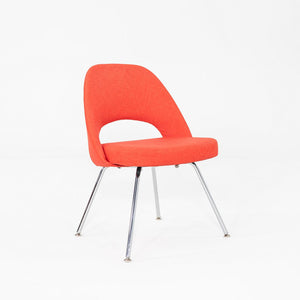 2015 Pair of Eero Saarinen for Knoll Armless Executive Dining Chair Red / Orange
